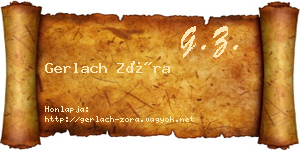 Gerlach Zóra névjegykártya